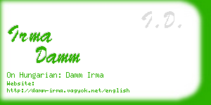 irma damm business card